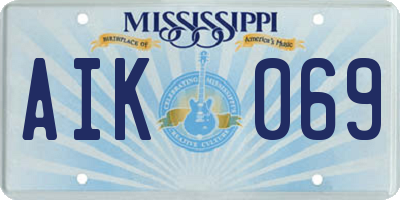 MS license plate AIK069