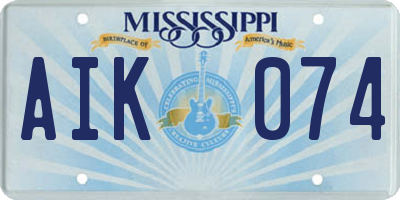 MS license plate AIK074