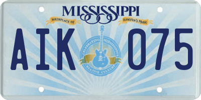 MS license plate AIK075