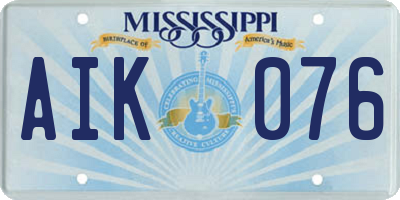 MS license plate AIK076