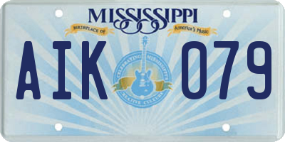 MS license plate AIK079