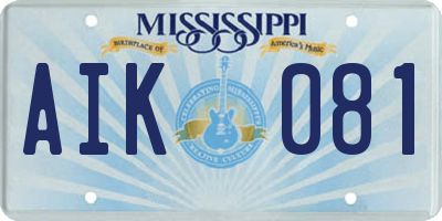 MS license plate AIK081