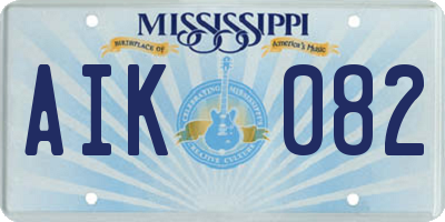 MS license plate AIK082