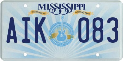 MS license plate AIK083