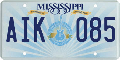 MS license plate AIK085