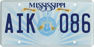 MS license plate AIK086
