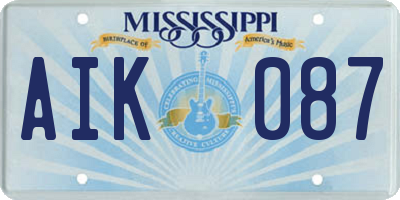 MS license plate AIK087