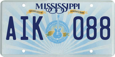 MS license plate AIK088