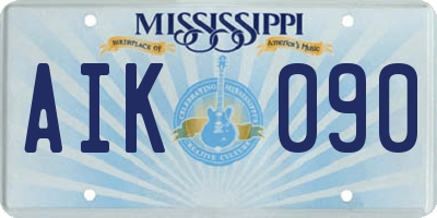 MS license plate AIK090