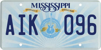 MS license plate AIK096