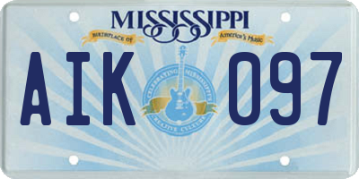 MS license plate AIK097
