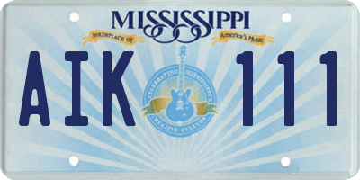 MS license plate AIK111