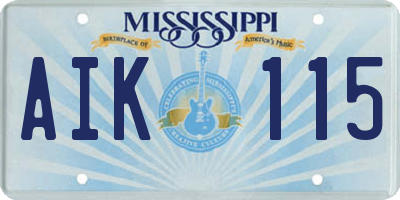 MS license plate AIK115