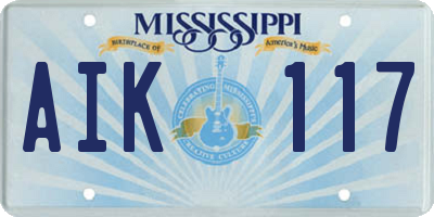 MS license plate AIK117