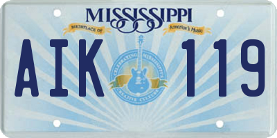 MS license plate AIK119