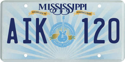 MS license plate AIK120