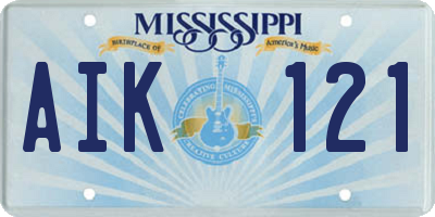 MS license plate AIK121