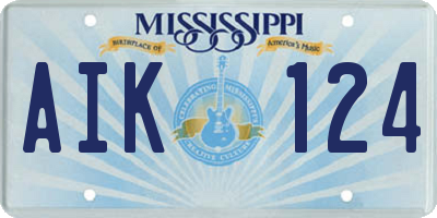 MS license plate AIK124