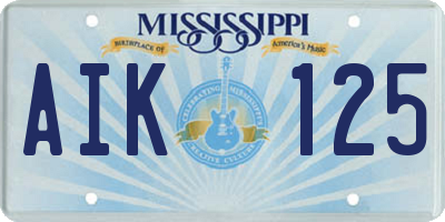 MS license plate AIK125
