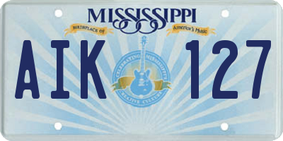 MS license plate AIK127