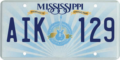 MS license plate AIK129