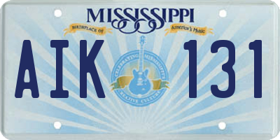 MS license plate AIK131