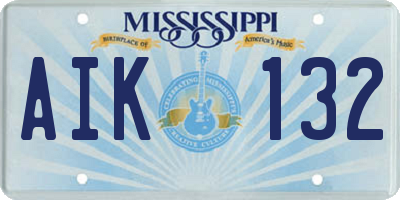 MS license plate AIK132