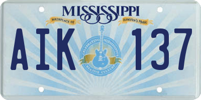 MS license plate AIK137