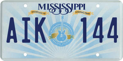 MS license plate AIK144
