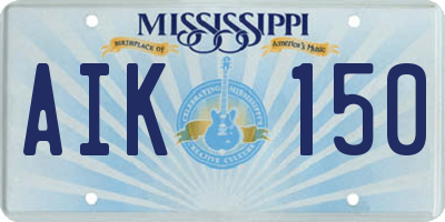 MS license plate AIK150