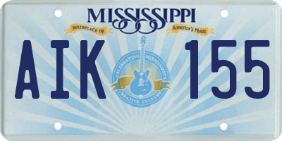 MS license plate AIK155
