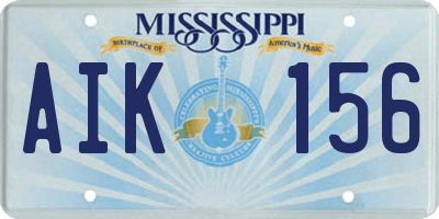 MS license plate AIK156