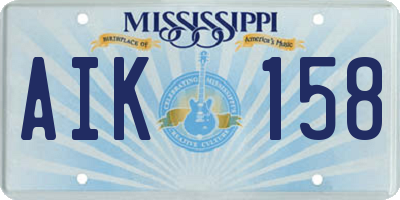 MS license plate AIK158