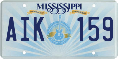 MS license plate AIK159