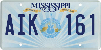 MS license plate AIK161