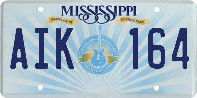 MS license plate AIK164