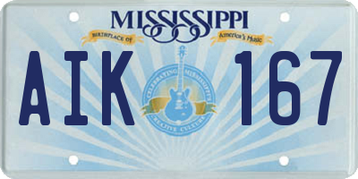 MS license plate AIK167