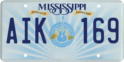 MS license plate AIK169