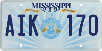 MS license plate AIK170