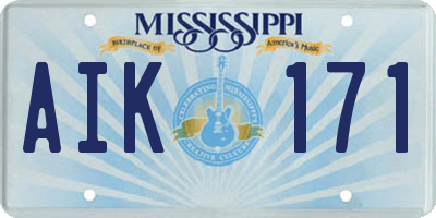 MS license plate AIK171