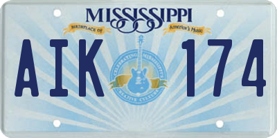 MS license plate AIK174