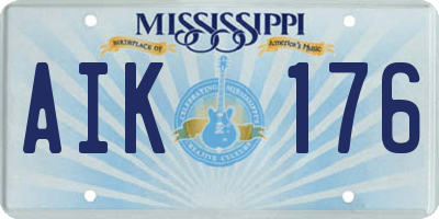 MS license plate AIK176