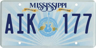 MS license plate AIK177