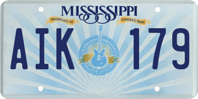 MS license plate AIK179