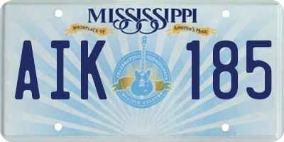 MS license plate AIK185