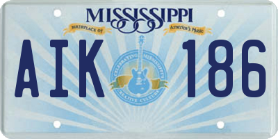 MS license plate AIK186