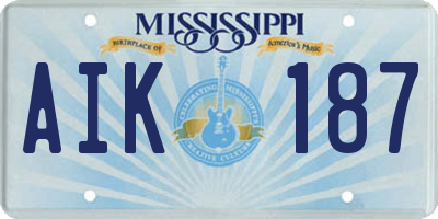 MS license plate AIK187