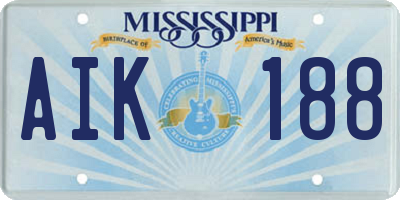 MS license plate AIK188