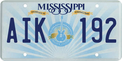 MS license plate AIK192