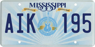 MS license plate AIK195
